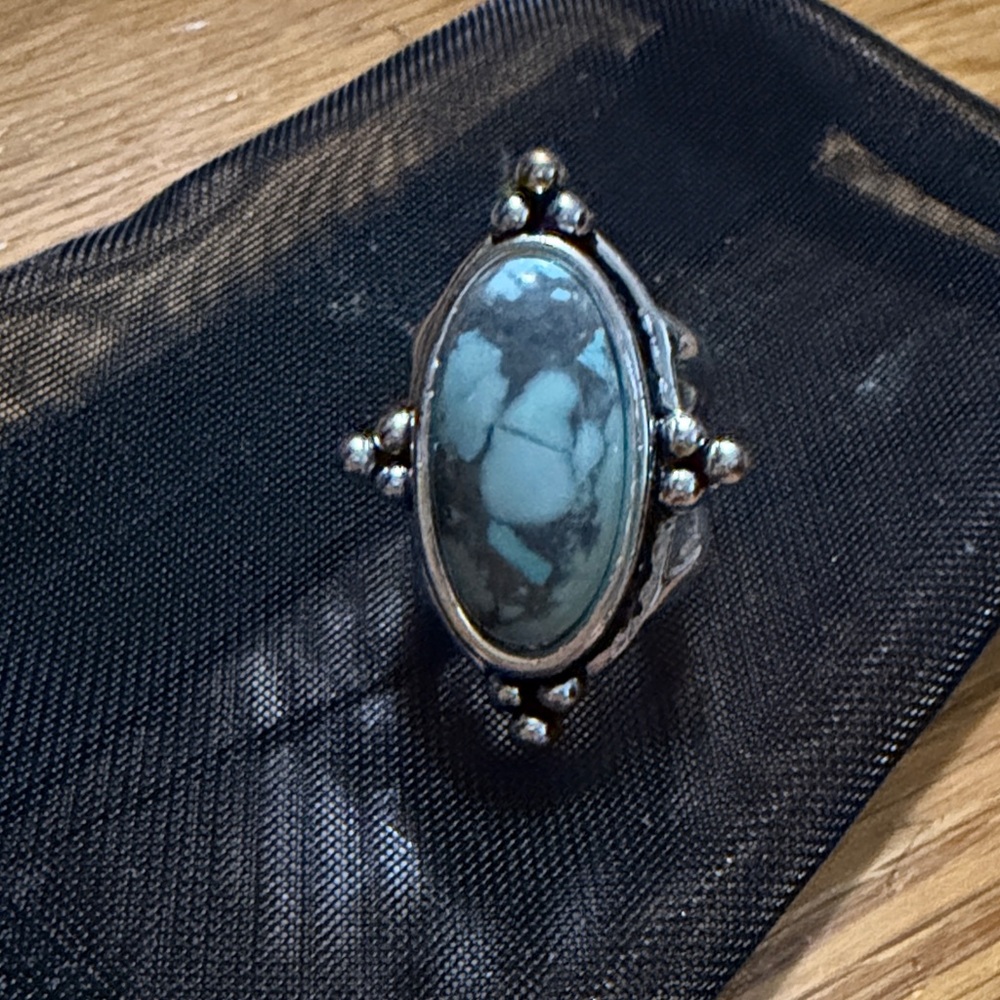 Samantha Wills NWOT / BOX Silver Turquoise  and Gray Statement Ring